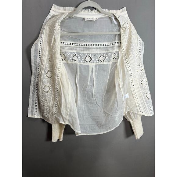 MOS The Label Mystical Embroidery Blouse 100% Cotton Ladies Size 2 Coquette - Picture 6 of 14